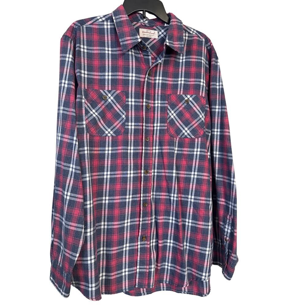 Weatherproof Vintage Women's Flannel Sz XL Long Sleeve Plaid Button Down